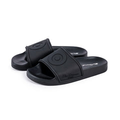 Ben Sherman Mens Black Target Embossed Slides