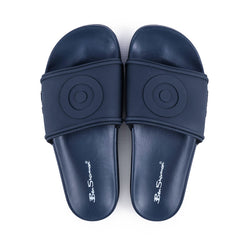 Ben Sherman Mens Navy Target Embossed Slides