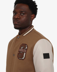 Soviet Mens Baseball Jacket Taupe