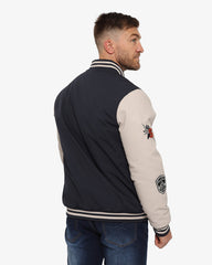 Soviet Mens Baseball Jacket In Navy