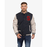 Soviet Mens Baseball Jacket In Navy