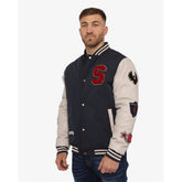 Soviet Mens Baseball Jacket In Navy