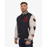 Soviet Mens Baseball Jacket In Navy