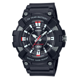 Casio Men's Heavy Duty 10-Year Battery Date Indicator Watch In Black
