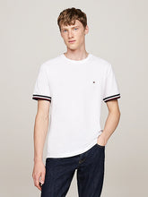 Tommy Hilfiger Mw36452 Msw Global Stripe Cuff Pique Tee White