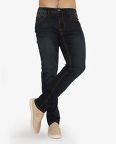 Soviet Mens Slim Leg Denim Jeans In Blue Black