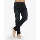 Soviet Mens Slim Leg Denim Jeans In Blue Black