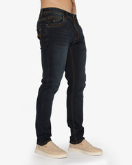 Soviet Mens Slim Leg Denim Jeans In Blue Black