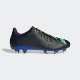 Adidas Unisex Rugby Malice Elite SG Shoes In Core Black / Beam Green / Royal Blue