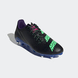 Adidas Unisex Rugby Malice Elite SG Shoes In Core Black / Beam Green / Royal Blue