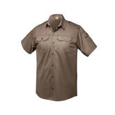 Boerboel Mens Kalahari Short Sleeve Shirt In Bark