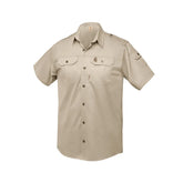 Boerboel Mens Kalahari Short Sleeve Shirt In Stone