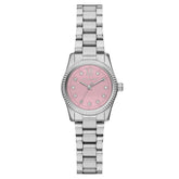 Micheal Kors Womens Lexington Stainless Steel Watch In Silver/Pink Dial