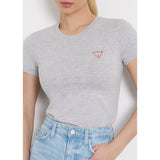 Guess Womens Mini Triangle T-Shirts In Light Grey