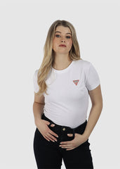 Guess Womens Mini Triangle T-Shirts In White