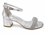 Miss Black Ladies Bardot 3 Heels In Silver