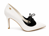 Miss Black Ladies Lola 14 Shoes In White/Black