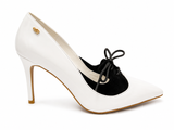 Miss Black Ladies Lola 14 Shoes In White/Black