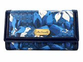 Miss Serenade Nandi Top Zip Large Clutch Purse In Blue Multi