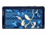 Miss Serenade Nandi Top Zip Large Clutch Purse In Blue Multi