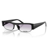 Miu Miu Mu Womens Petite Rectangle Sunglasses In Black