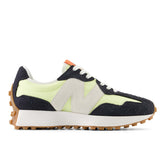New Balance Womens 327 Lifestyle Shoes In Black/Lime Green