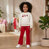 Nike Girls 2 Pcs Crew Sweatshirts & Legging Set In University Red