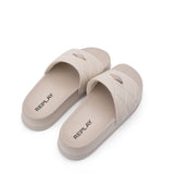 Replay Womens New Lotty Quilt Slides In Beige