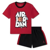 Jordan Boys Airball Mesh Short Set In Black And Red