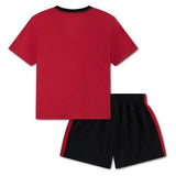 Jordan Boys Airball Mesh Short Set In Black And Red