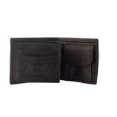 Bossi Oil Leather Small Billfold Wallet In Brown