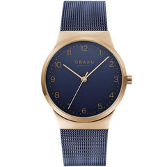 Obaku Land-Ocean Blue Dial Blue Mesh Strap Watch For Women