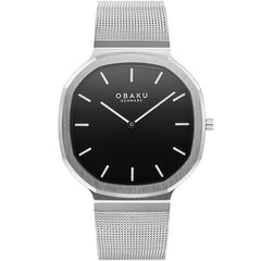 Obaku Oktant Mens Mesh Strap Watch In Silver