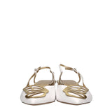 Sophia Webster Womens Butterfly Low Slingback Shoes In White & Gold