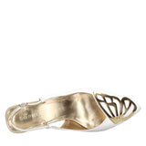 Sophia Webster Womens Butterfly Low Slingback Shoes In White & Gold