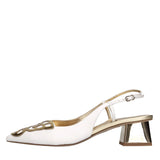 Sophia Webster Womens Butterfly Low Slingback Shoes In White & Gold