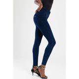 Sissy boy Womens High Rise Exposed Buttons Jeans In Dark Vintage