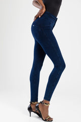 Sissyboy Womens High Rise Exposed Buttons Jeans In Dark Vintage