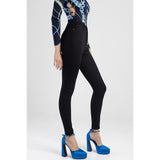 Sissy boy Ladies High Waist Sexy Curvy Fit Jeans In Black