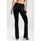 Sissy boy Womens Southern Low-Waist Bootleg Jeans In Black