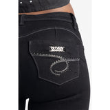 Sissy boy Womens Southern Low-Waist Bootleg Jeans In Black