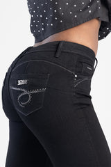 Sissyboy Womens Southern Low-Waist Bootleg Jeans In Black