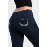 Sissy Boy Womens Arlo Mid-Waist Skinny Jeans In Blue Black