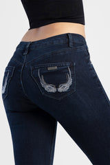 Sissy Boy Womens Arlo Mid-Waist Skinny Jeans In Blue Black