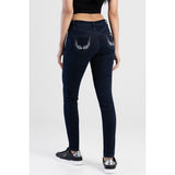Sissy Boy Womens Arlo Mid-Waist Skinny Jeans In Blue Black