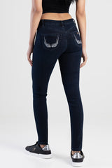 Sissy Boy Womens Arlo Mid-Waist Skinny Jeans In Blue Black