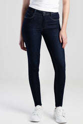 Sissyboy Womens Mid-Waist Skinny Jeans In Dark Blue