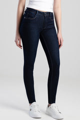 Sissyboy Womens Mid-Waist Skinny Jeans In Dark Blue