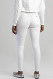 Sissy boy Womens Mid-Waist Basic Skinny Jeans In White