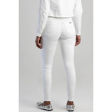 Sissy boy Womens Mid-Waist Basic Skinny Jeans In White